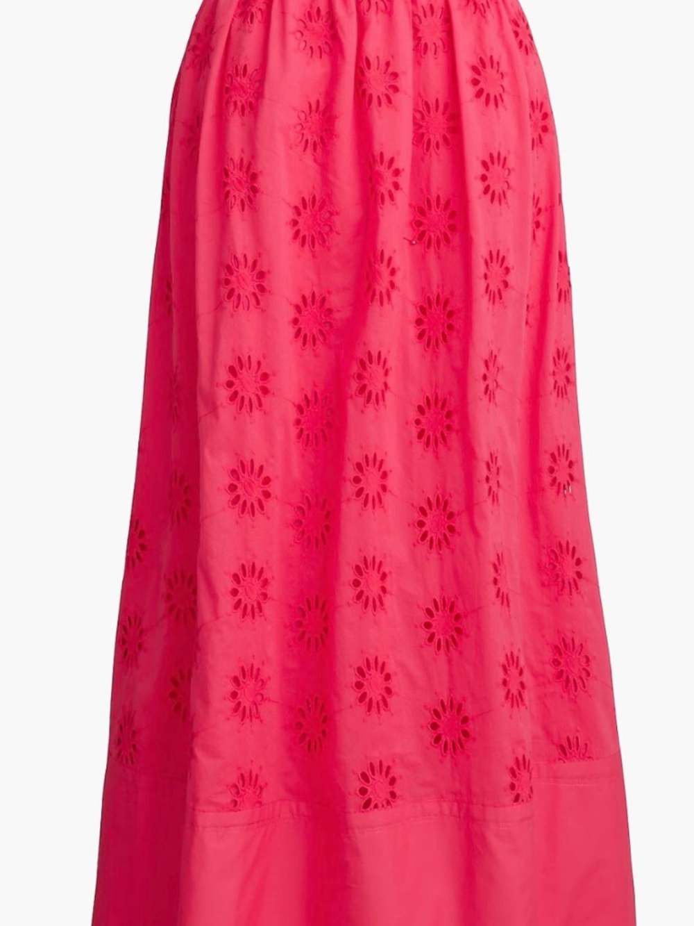 J Crew Factory Women's Pink Cotton Eyelet Midi Skirt